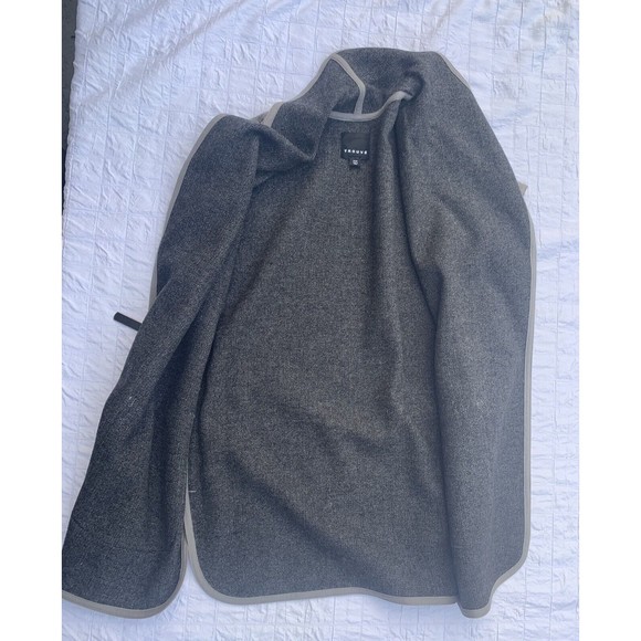 Trouve Womens XS/S Light Gray Belted Vest Mid-length Wool Blend - Picture 3 of 10